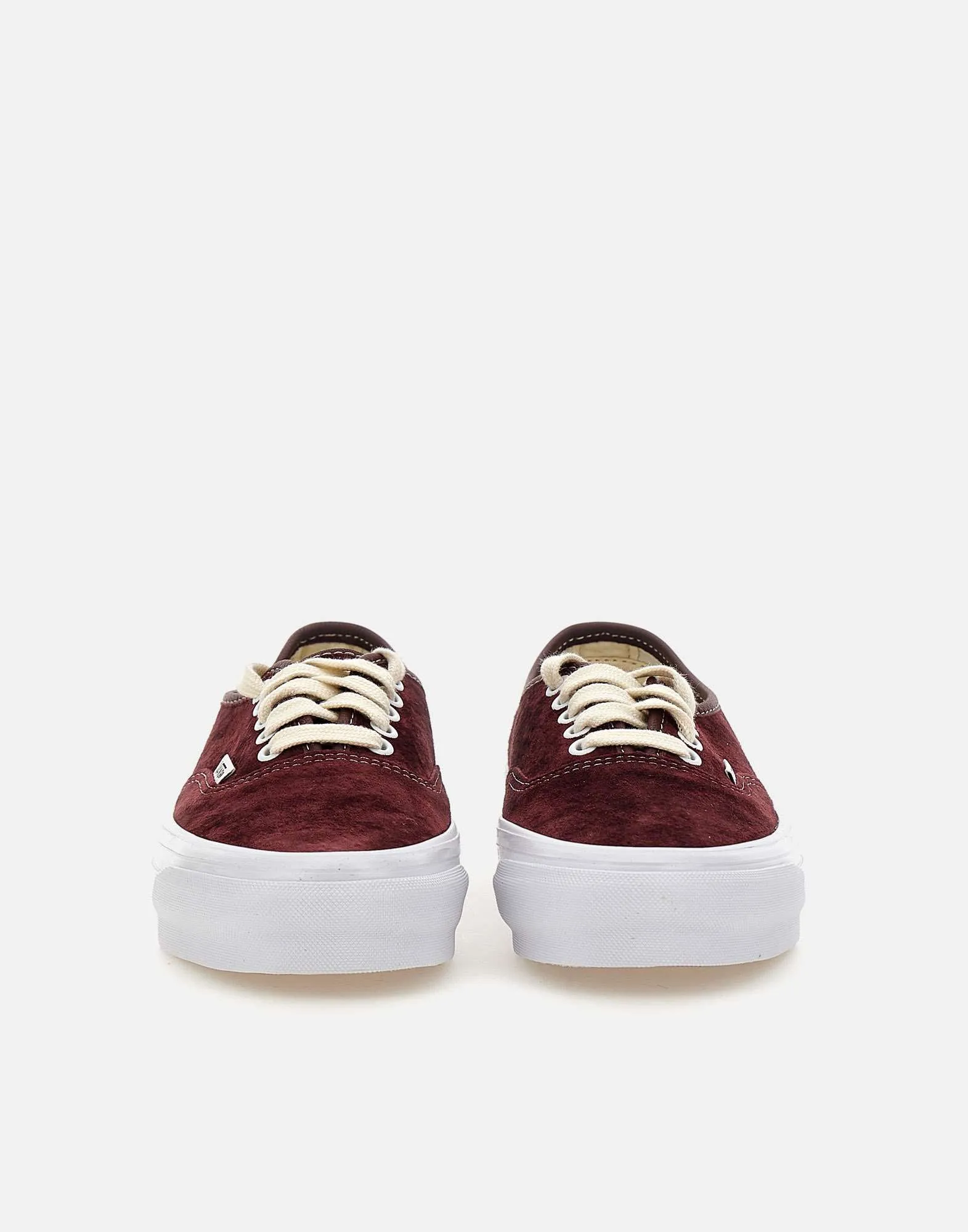 Burgundy Suede Sneakers with White Laces