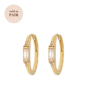 Caroline Baguette Hoops