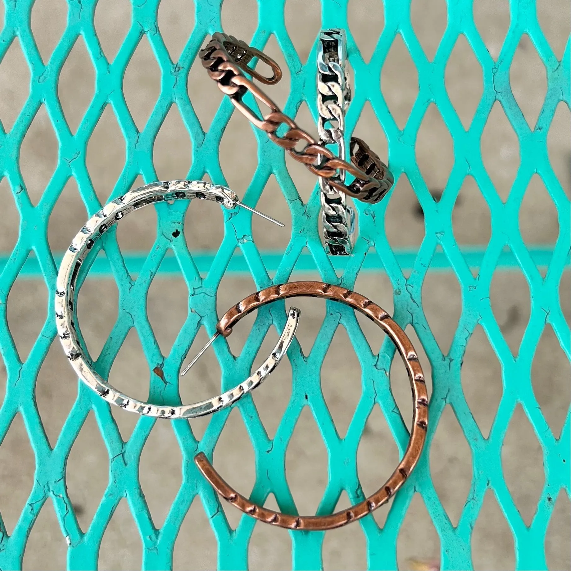 Chained to Hoop Earrings- 2 Colors