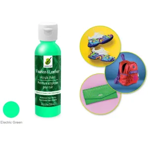 Color Factory: Fashion & Leather Acrylic Paint Electric Green, 2Oz