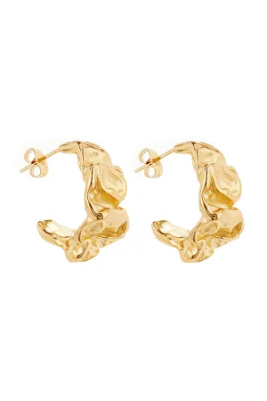 Crumpled Gold Hoops