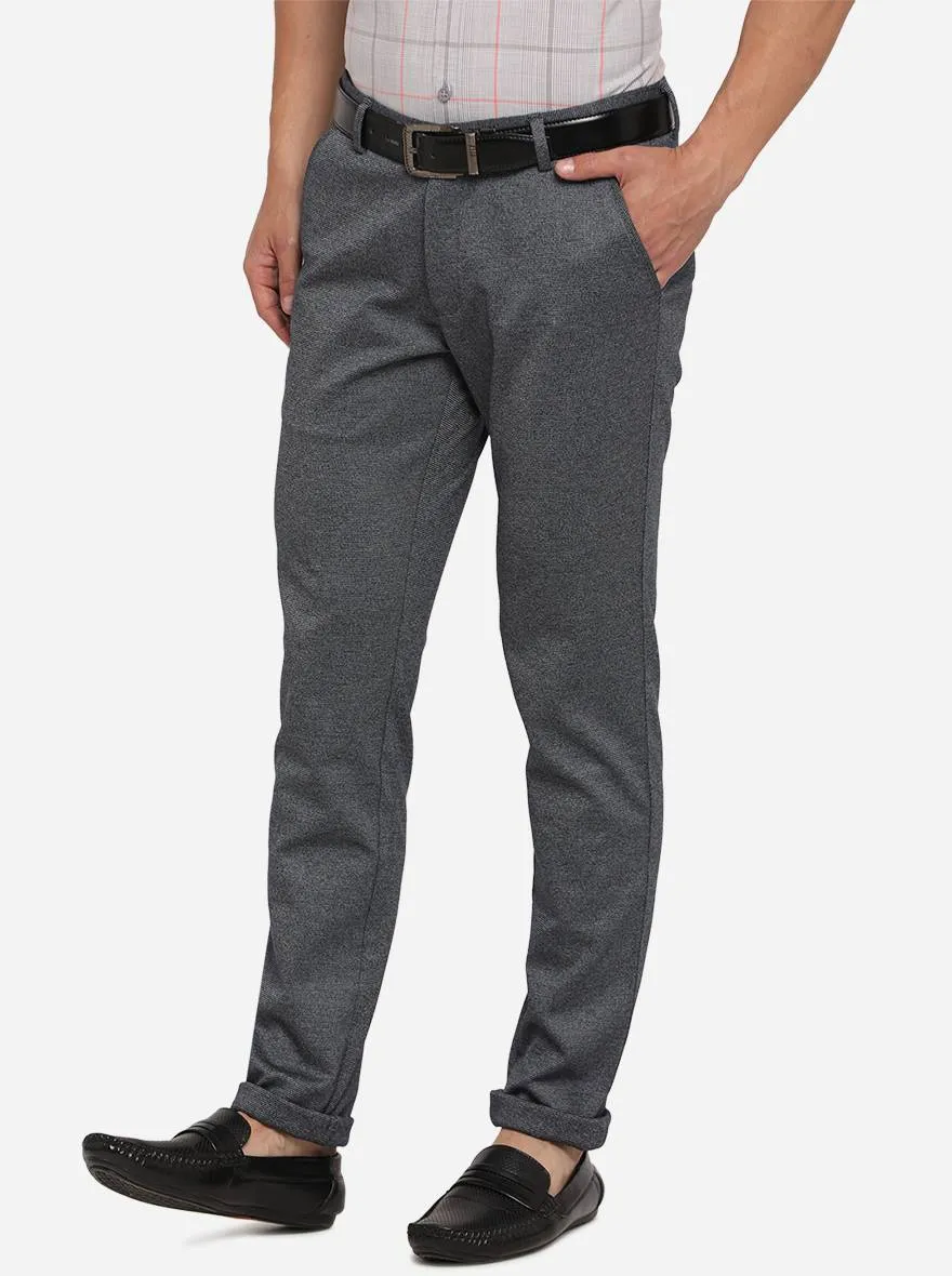 Dark Grey Solid Venice Fit Casual Trouser | JadeBlue