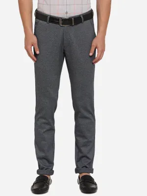 Dark Grey Solid Venice Fit Casual Trouser | JadeBlue