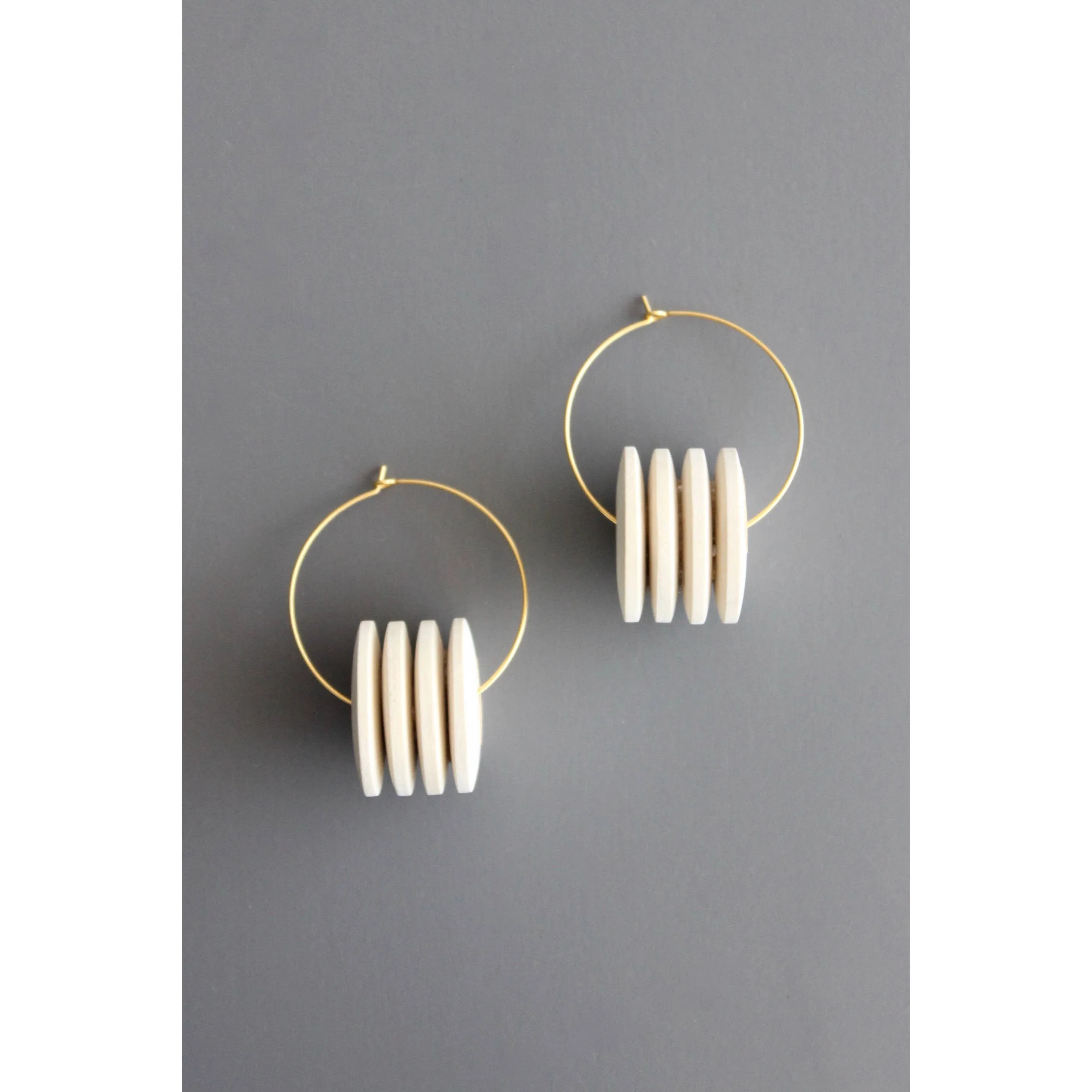 David Aubrey - Wood hoop earrings