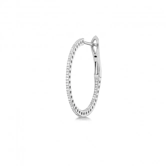 Diamond Jewellery 18CT White Gold Diamond Hoops EDQ317W