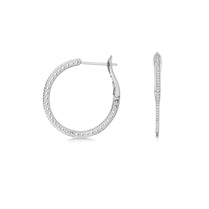 Diamond Jewellery 18CT White Gold Diamond Hoops EDQ317W