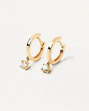 Diamonds and Gold Drop Hoops