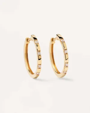 Diamonds and Gold Frosty Hoops