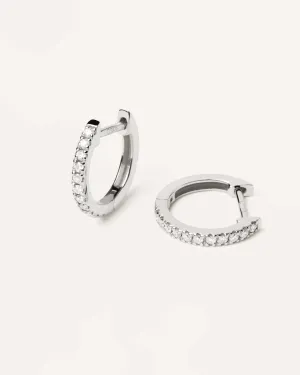 Diamonds and White Gold Eternity Mini Hoops