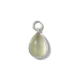 Droplet Charm, Prehnite, Silver