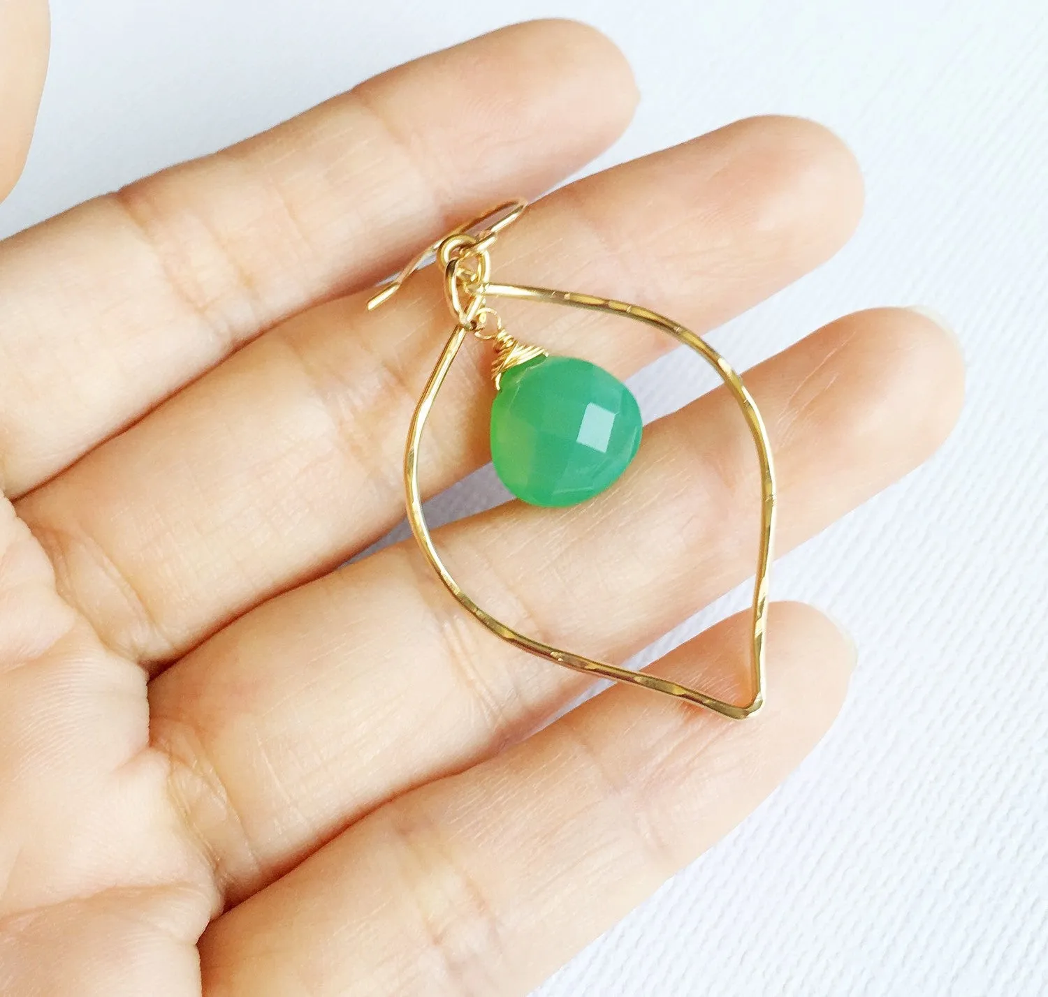 Earrings Doree - chrysoprase (N261)