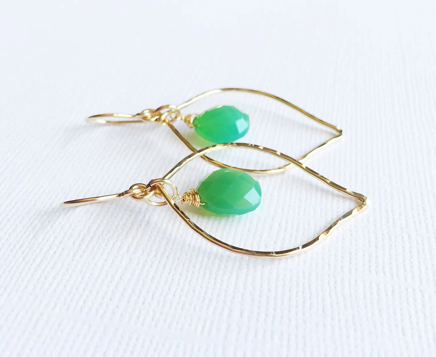 Earrings Doree - chrysoprase (N261)