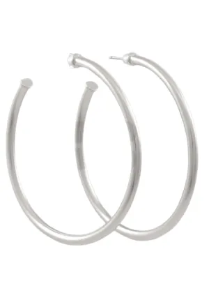 Emma Skinny Hoops-Silver