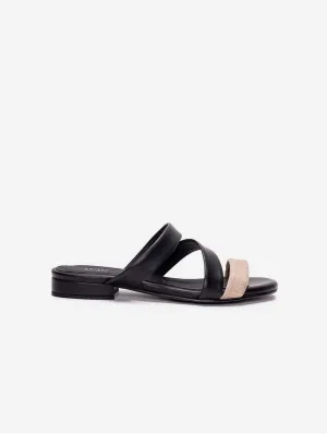 Finna Women's Vegan Apple Leather Sandals | Black