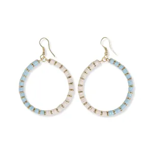 Fonda Half & Half Hoop Earrings in Light Blue