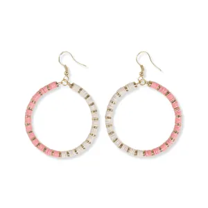 Fonda Half & Half Hoop Earrings in Light Pink