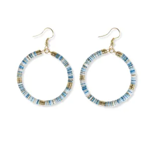 Fonda Multi Mixed Hoop Earrings in Light Blue