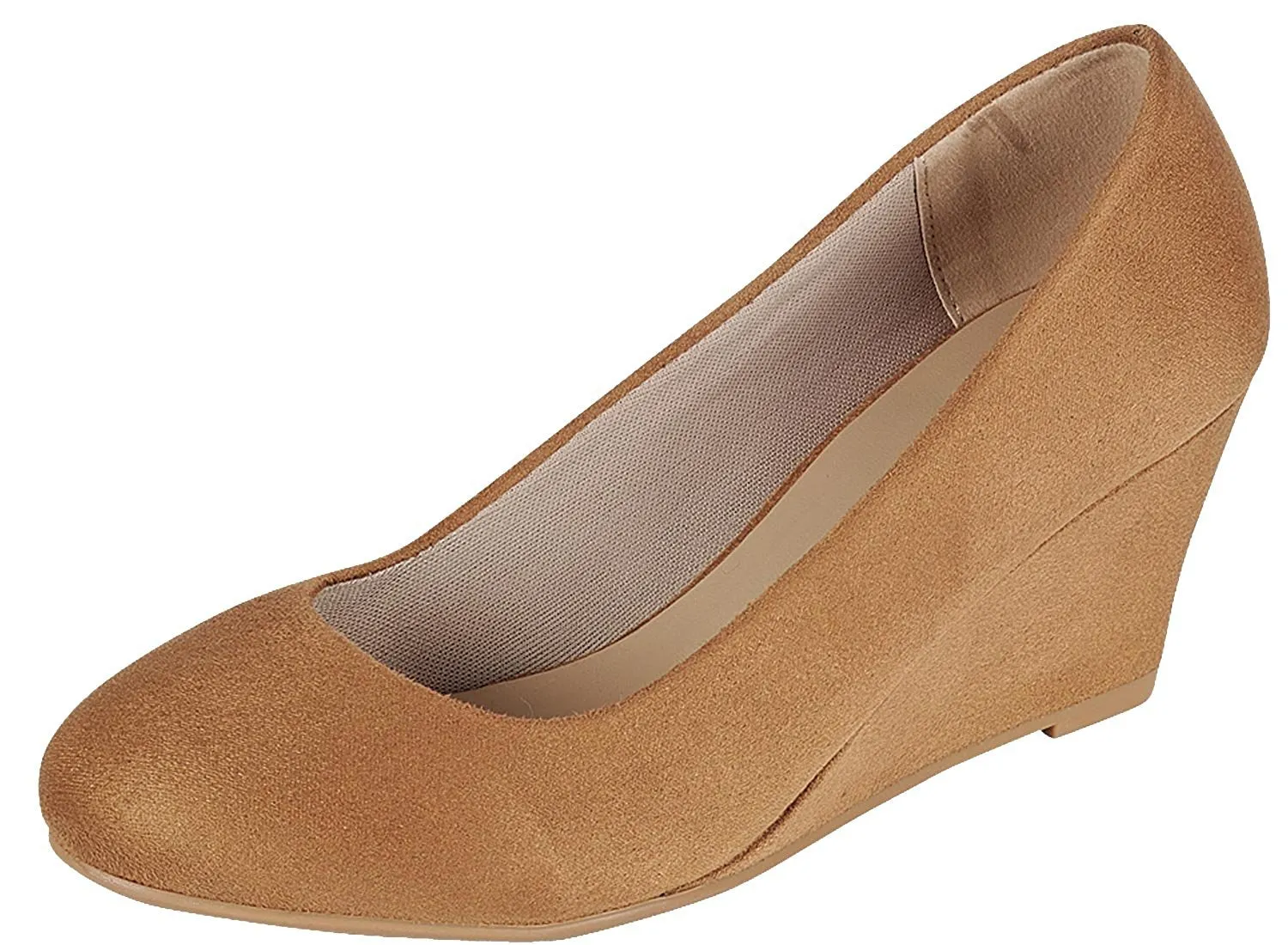 Forever Link Women's Round Toe Wedge Pump