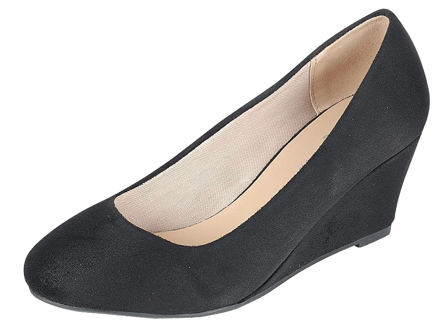 Forever Link Women's Round Toe Wedge Pump