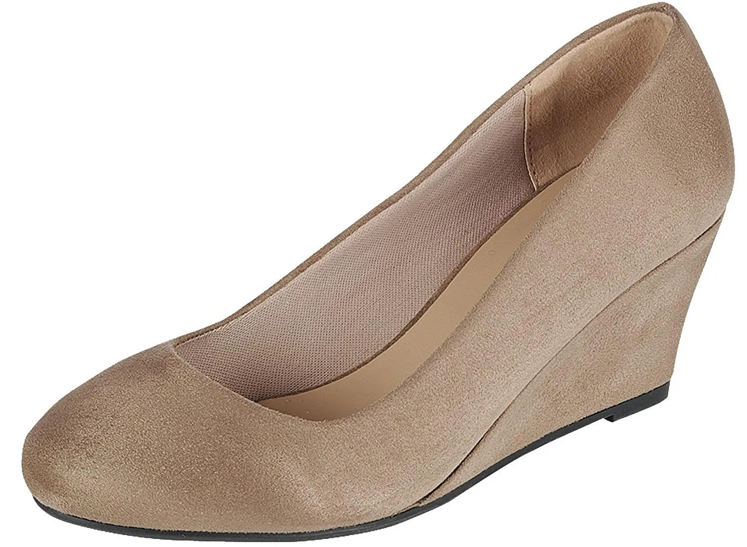 Forever Link Women's Round Toe Wedge Pump