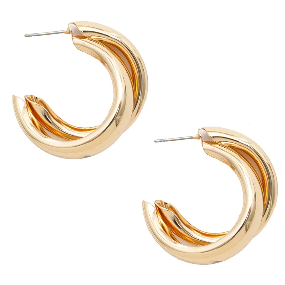 Gold Double Hoop Earring