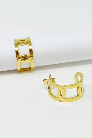 Gold Linked Hoop Earrings