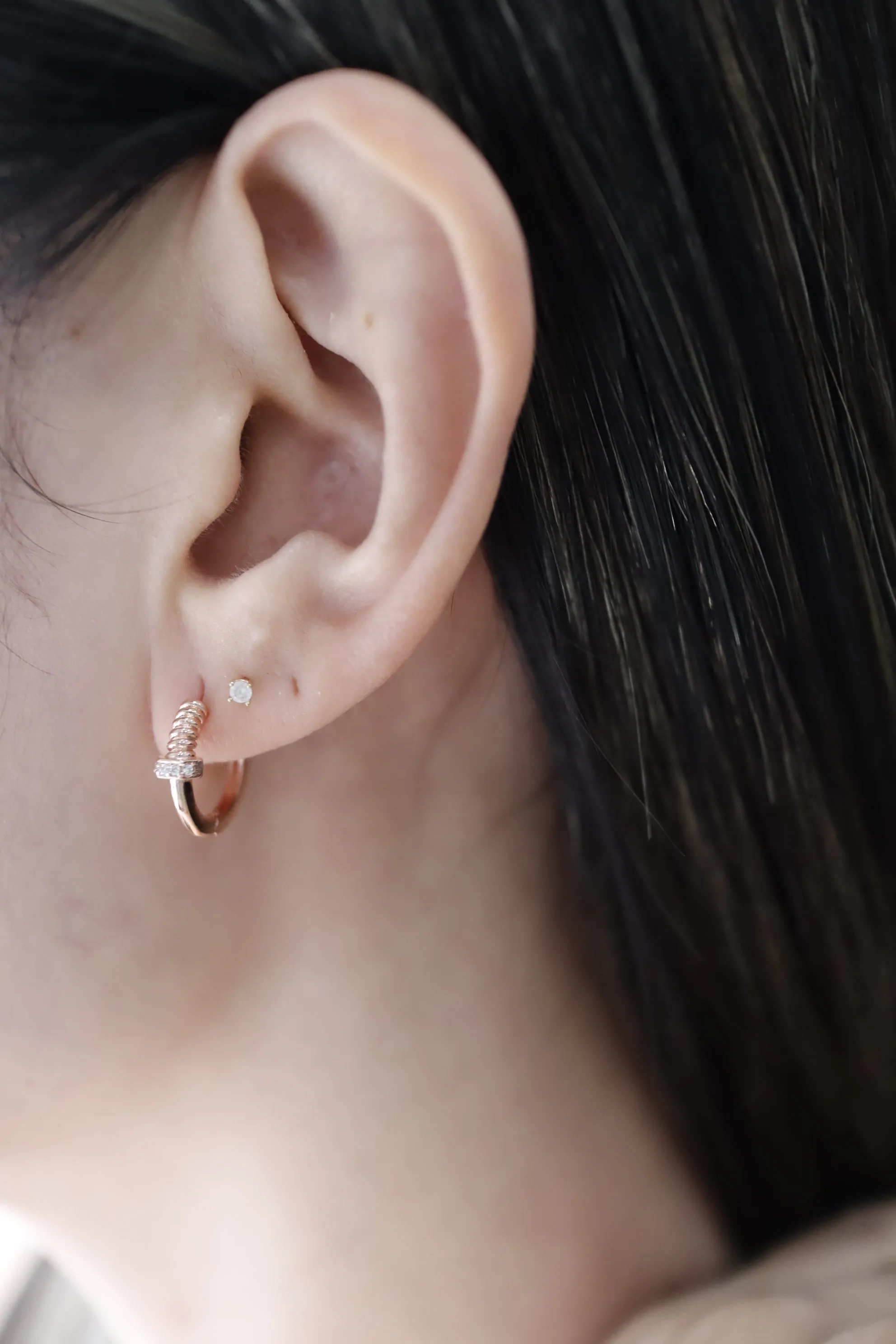 Gold Plated Screw Head Hoop Earring