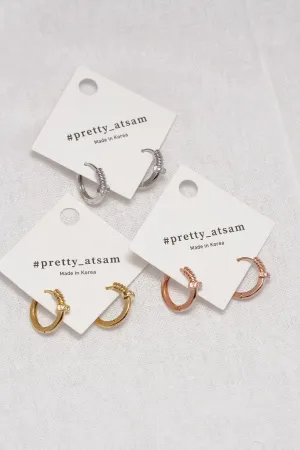 Gold Plated Screw Head Hoop Earring