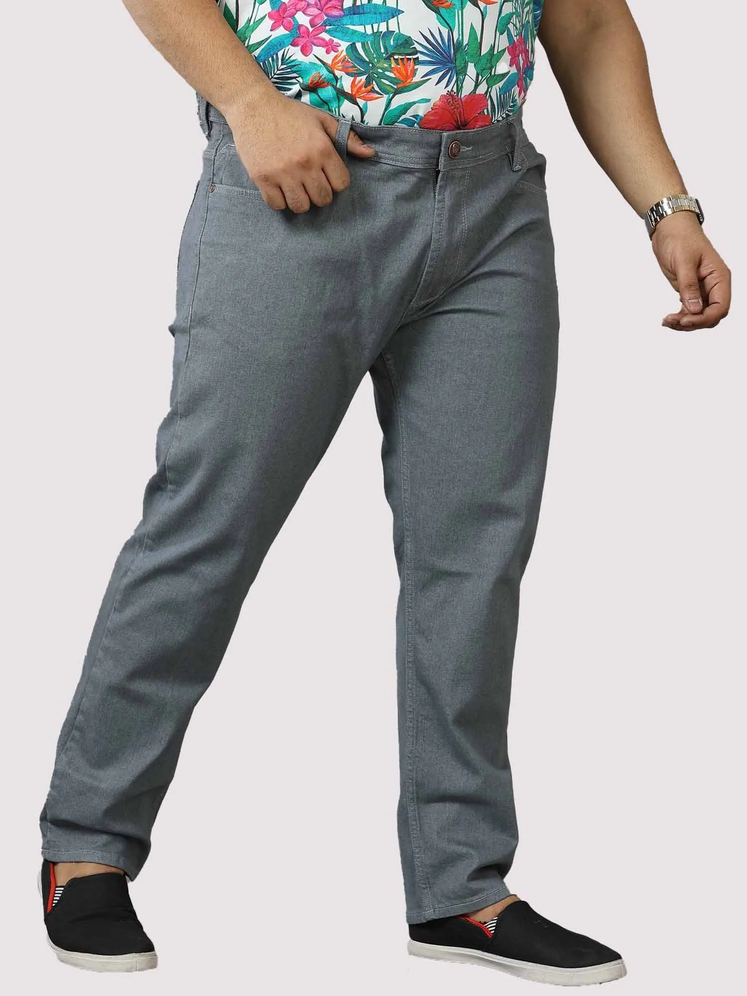 Grey Jeans Men's Plus Size