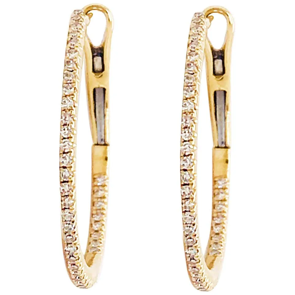 Half Carat Diamond Inside Out Hoop Earrings