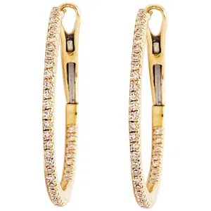 Half Carat Diamond Inside Out Hoop Earrings