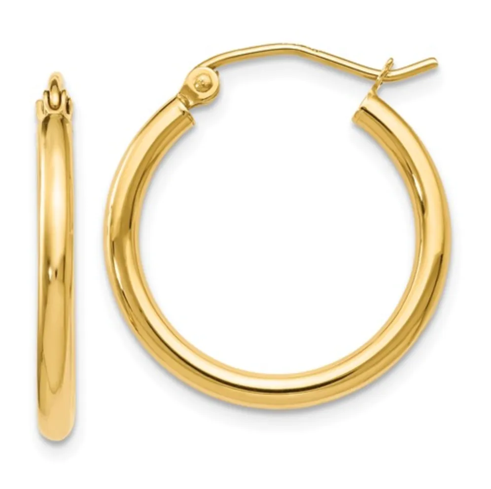 High Polish Gold Hoop Earrings 20x2mm