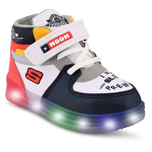 HOOH-Now comfort in Fashion Kids Unisex Fashionable Led Lights Unisex Sneakers And Walking Shoes For Boys And Girls Of Age 2 Years To 6 Years (Blue & Red, 4_Point_5_Years)