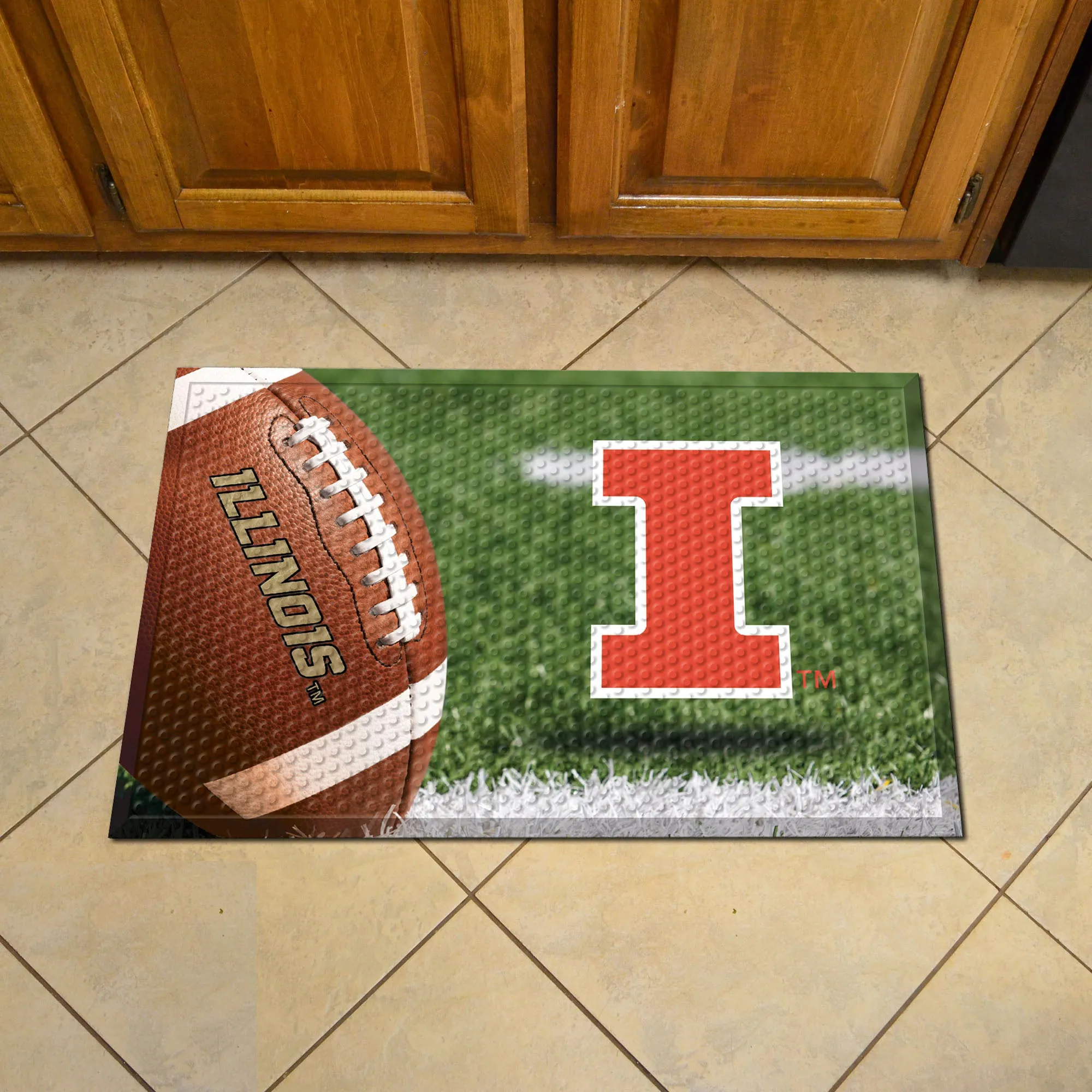 Illinois Illini Rubber Scraper Door Mat