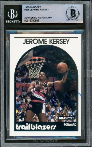 Jerome Kersey Autographed 1989-90 Hoops Card #285 Portland Trail Blazers Beckett BAS #15780983