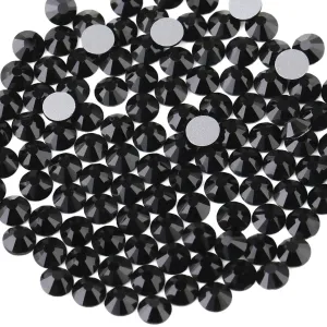 Jet black glass rhinestones