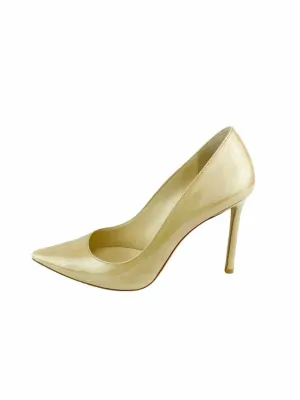 Jimmy Choo Women's Romy100 Patent Leather Pumps Tan Size 40 (10 US)