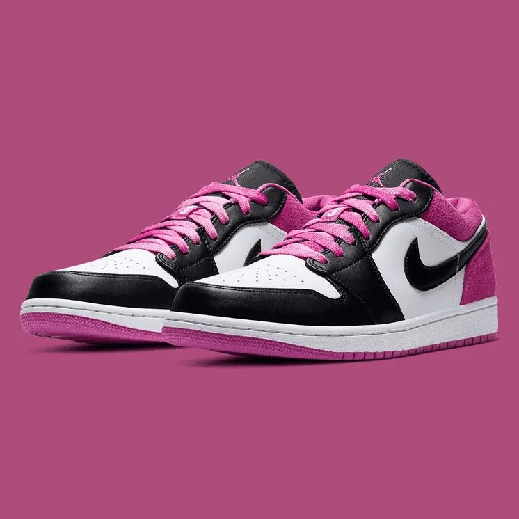 JORDAN 1 LOW x BLACK ACTIVE FUCHSIA