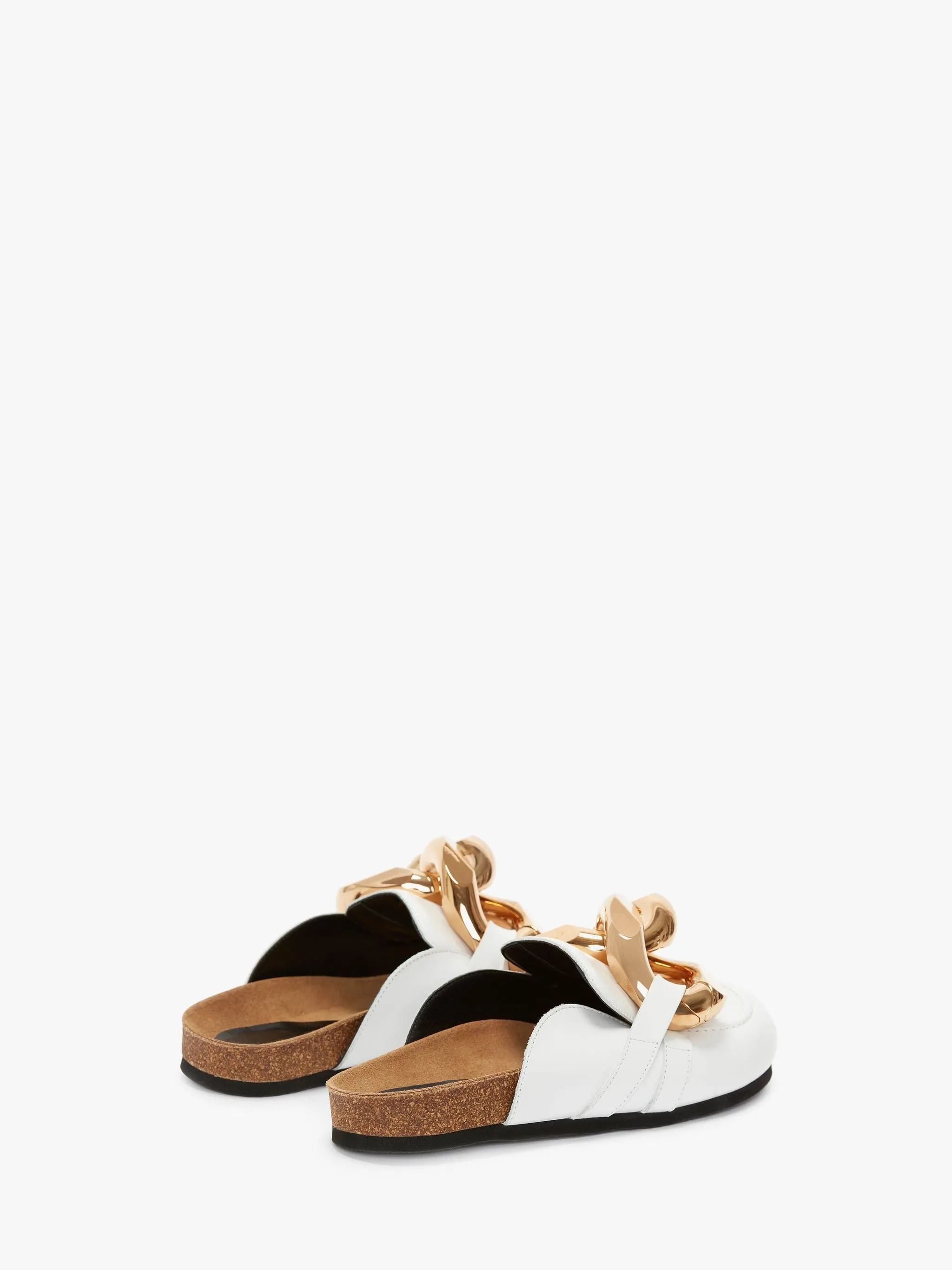 JW Anderson Leather Mules with Chain, White