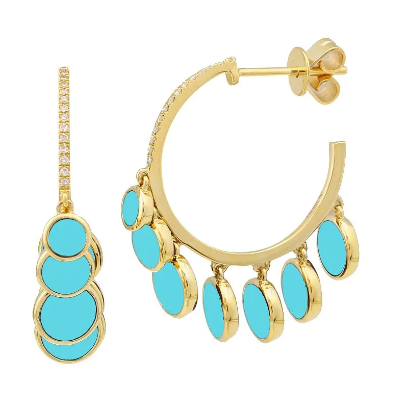 Lapis Dangle Stud Hoops