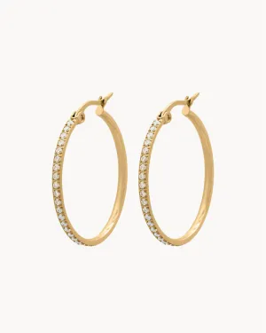 Large Starlight Hoop Earrings, Gold