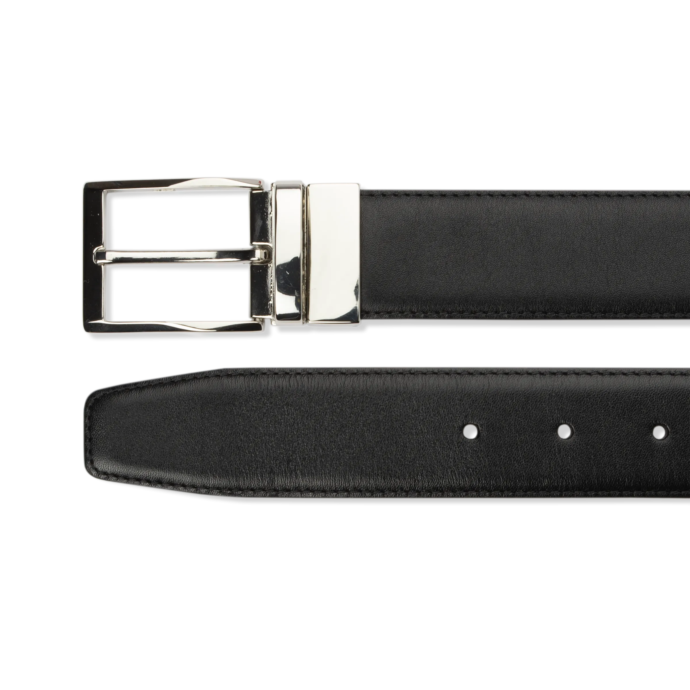 Leather Belt Reversible - Black Calf/Brown Calf