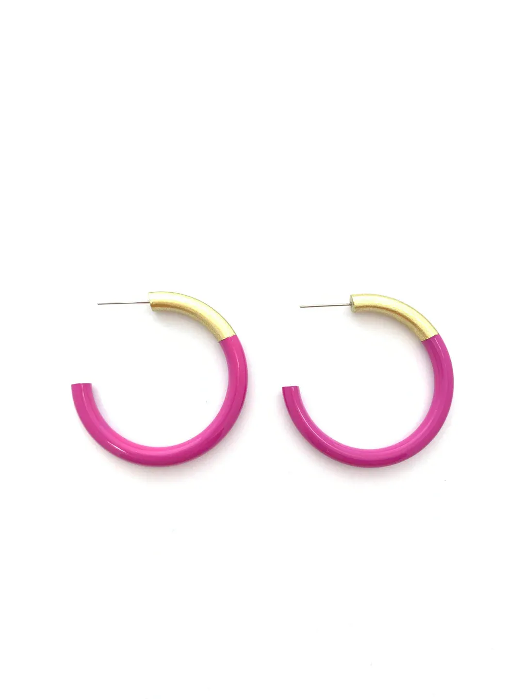 Liz Medium Hoops in Fushcia