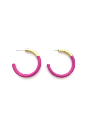 Liz Medium Hoops in Fushcia