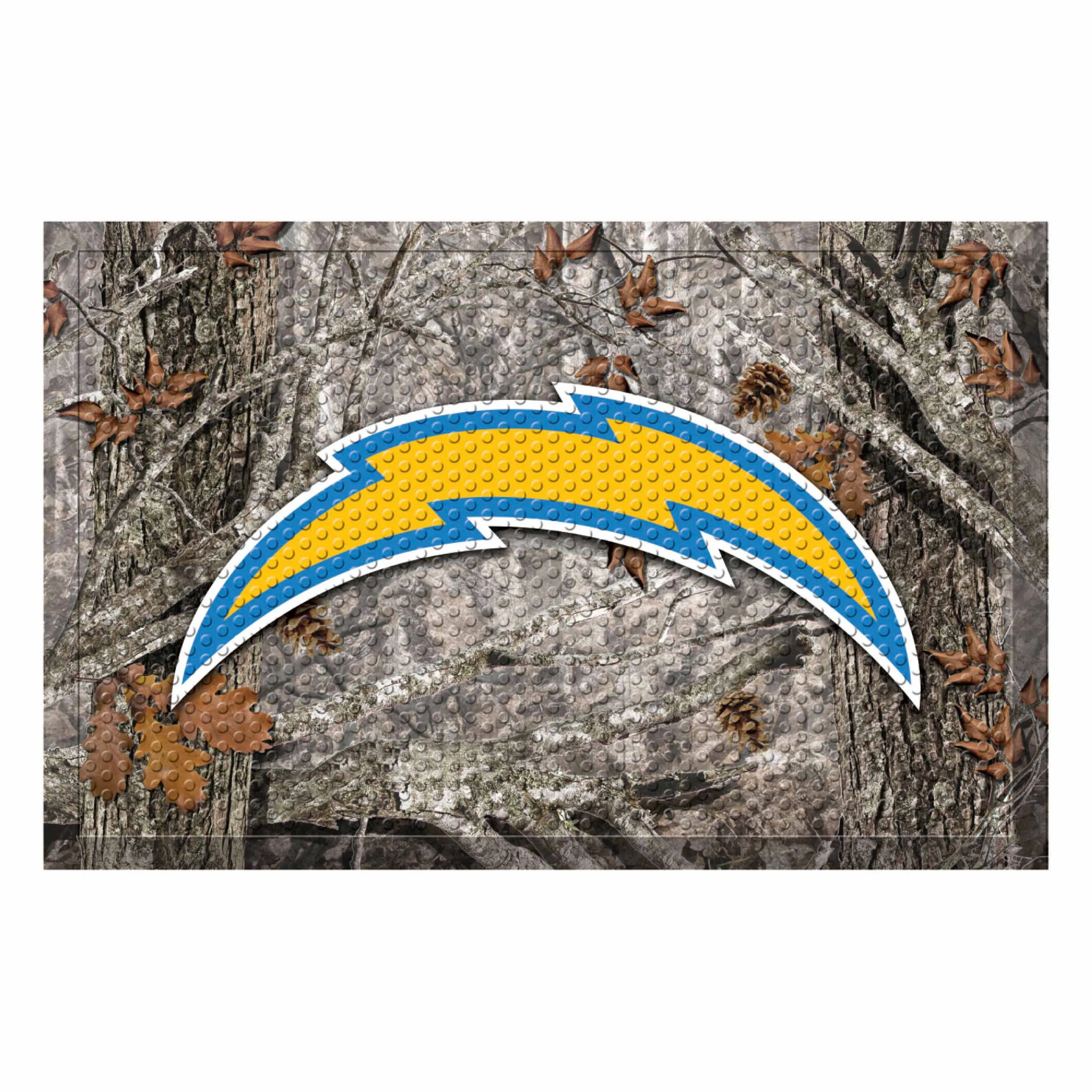 Los Angeles Chargers Rubber Scraper Door Mat Camo