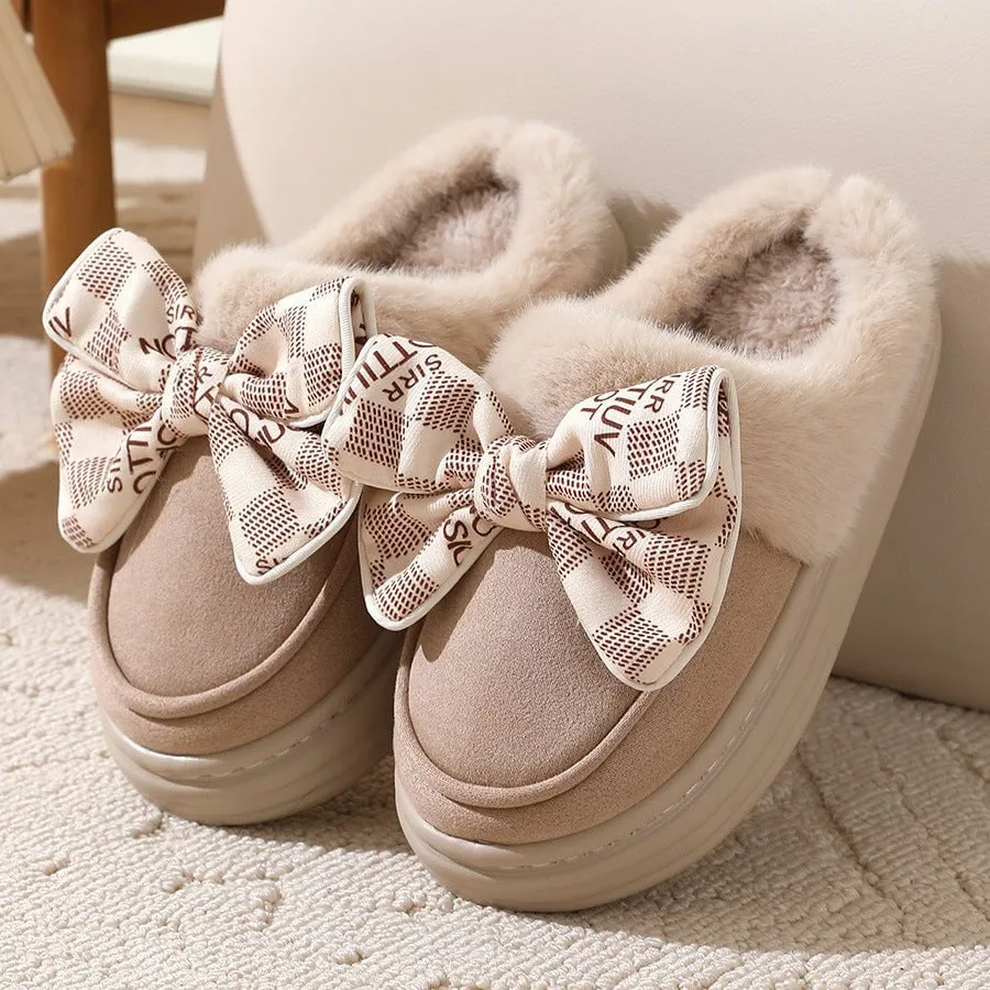 LovelyRLovely Cute Bowknot Plush Slipper