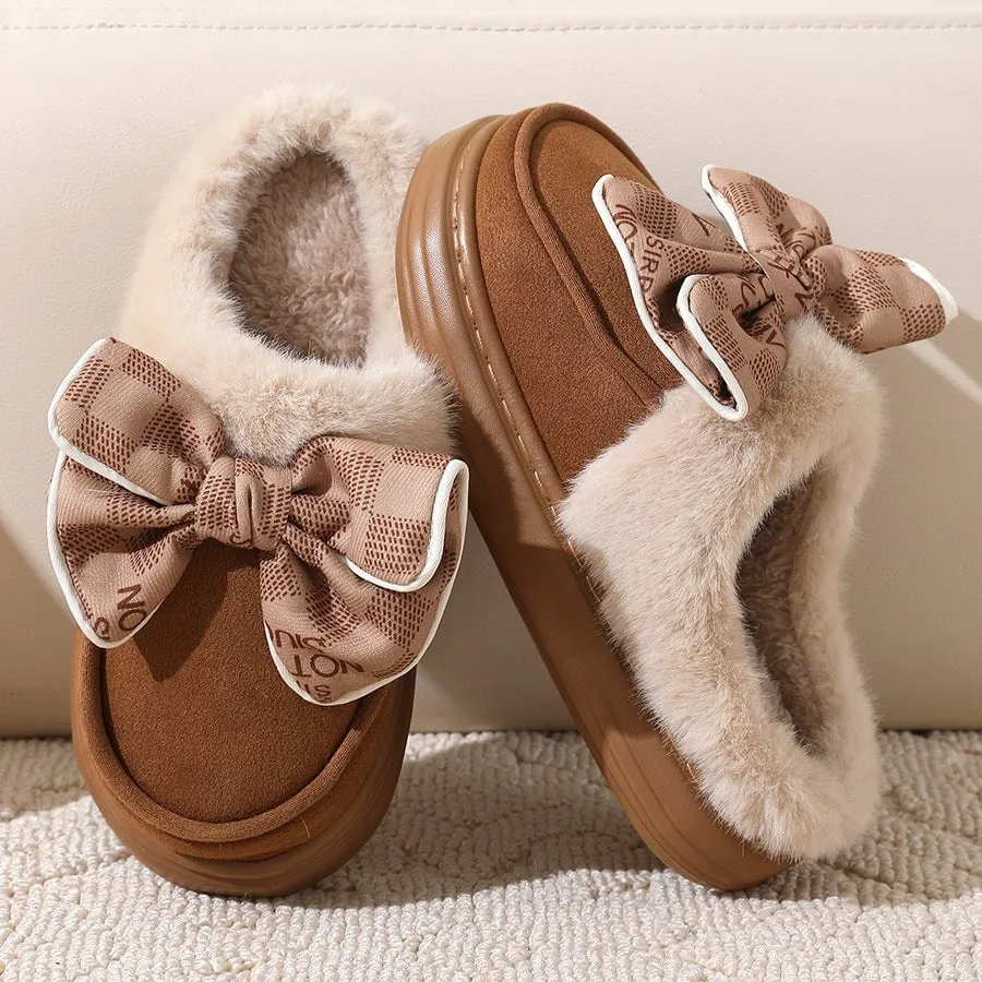 LovelyRLovely Cute Bowknot Plush Slipper