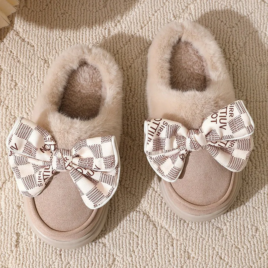 LovelyRLovely Cute Bowknot Plush Slipper