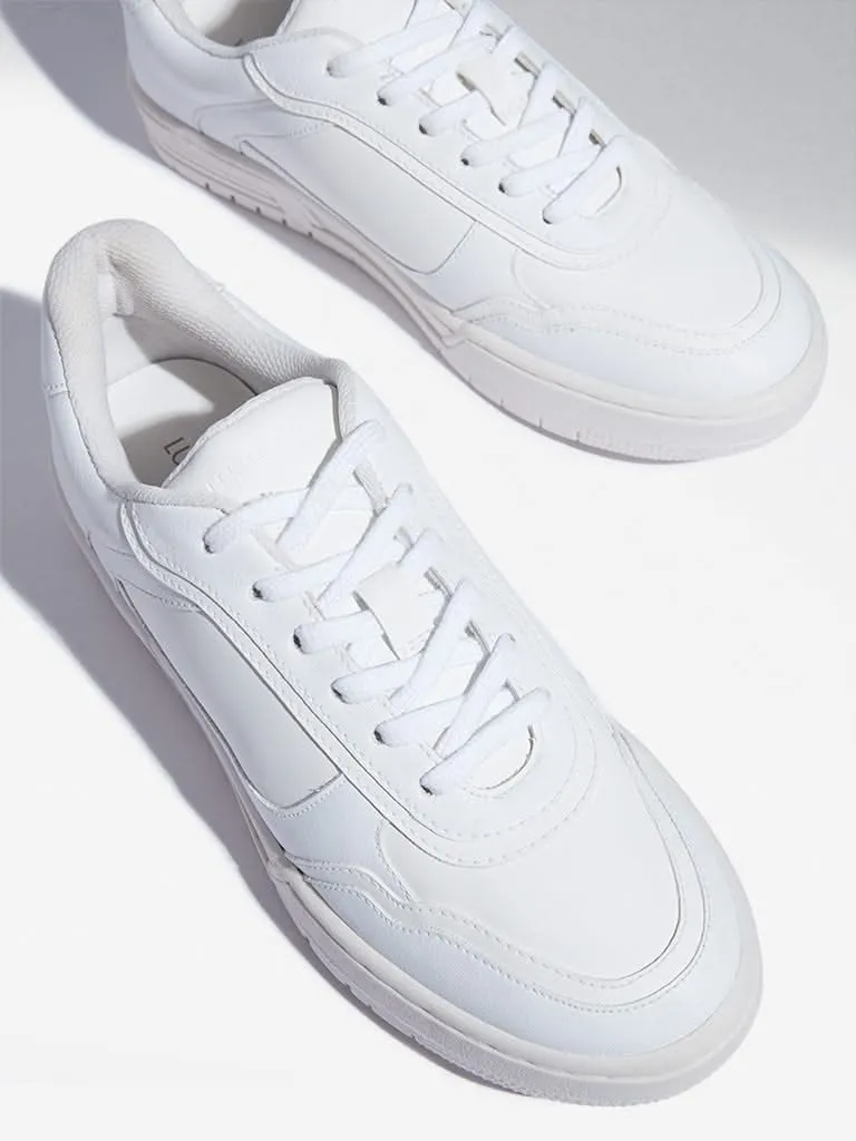 LUNA BLU White Lace-Up Sneakers