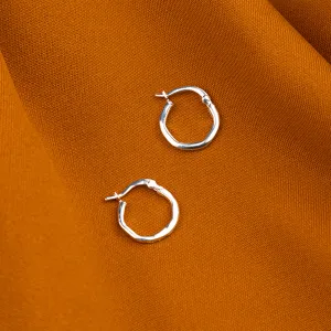 'Luna' Silver Handmade Hoop Earrings